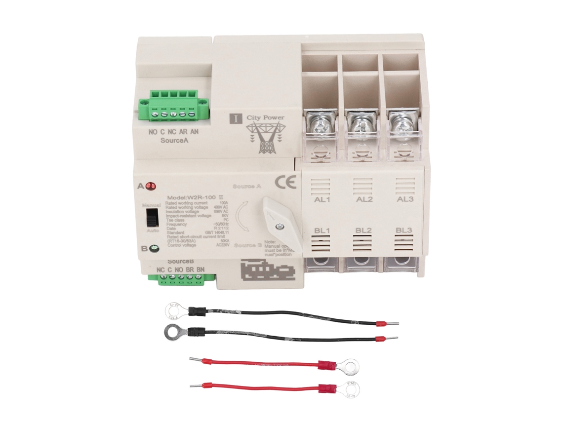 Chave De Transferência Automática 3p 100a 220v Ca Para Casa E Fábrica