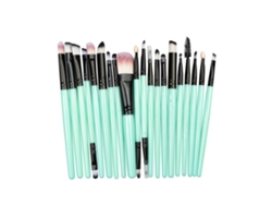 Conjunto De 20 Pinceles De Maquillaje Base, Sombras, Cejas Y Labios Vante (asa Verde 2)