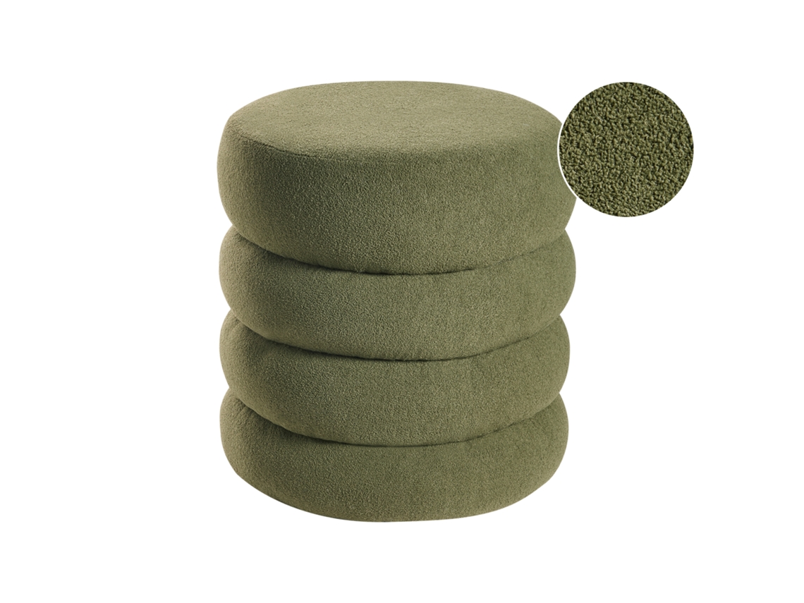 Beliani Puf Sumpter Bouclé Verde 43x43x47
