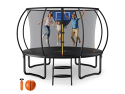 Trampolín de jardín MERACH Ø305 cm, cama elástica segura con red, estructura estable, hasta 150 kg, exterior