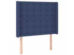 Maison Exclusive - Cabecero Con Orejas De Tela Azul 93x16x118/128 Cm
