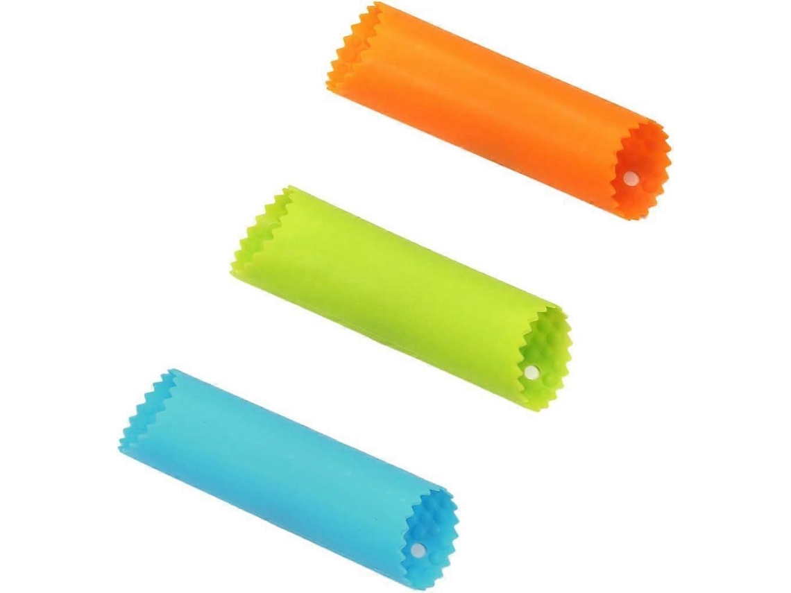 Pelador de ajos de silicona de 3 piezas, fácil de usar con rodillos, ideal para prensar ajos y pelar verduras en la cocina. Rosewell