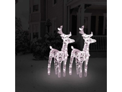 Reno navideño (2 unidades, 80 luces LED, acrílico, blanco cálido, WSD8805)