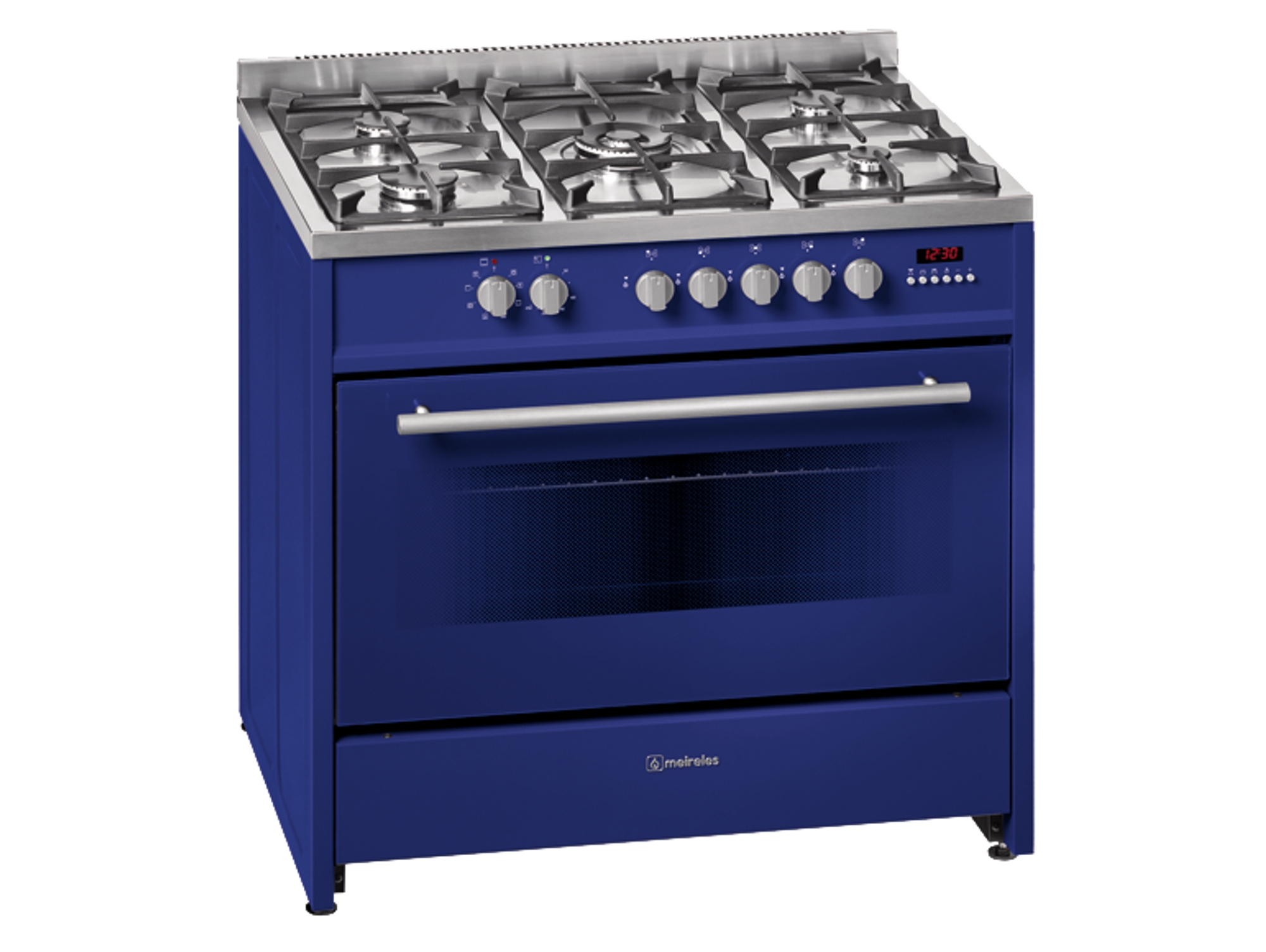 Cocina Meireles E911 encimera de gas natural 5 fuegos horno acero inoxidable azul 911 bu e911bunat 90