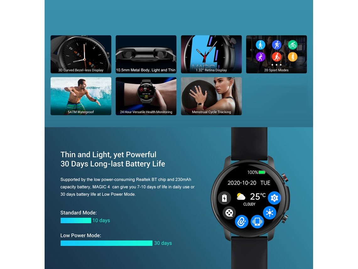 Pulsera Inteligente Kospet Magic 4 Con Pantalla Retina De 1,32'' Y Monitor De Salud Resistente Al Agua Hasta 5 Atm.