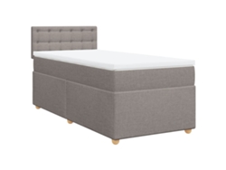 Maison Exclusive - Cama Box Spring Con Colchón Tela Gris Taupe 100x200 Cm