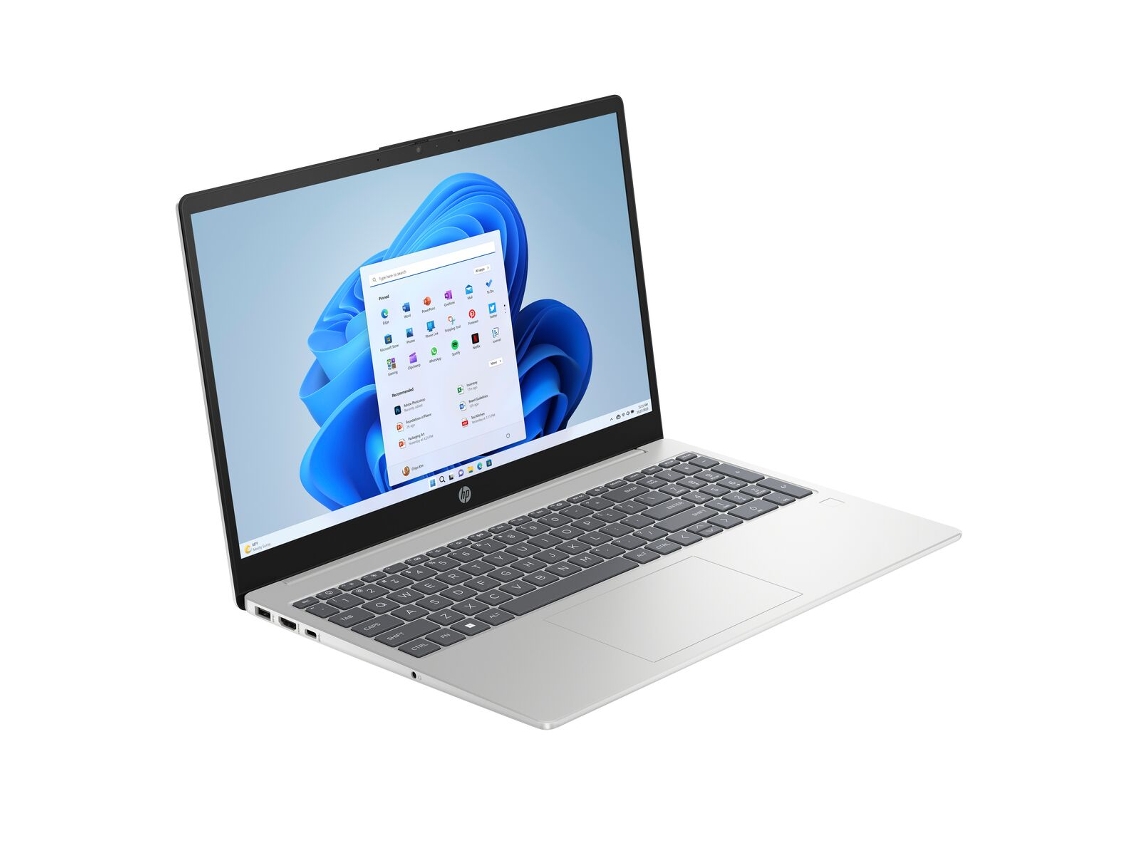 Portátil HP 15 FC0130NS (plata, SSD de 512 GB, 8 GB de RAM, conector UE de 15,6", teclado QWERTY español, AMD)