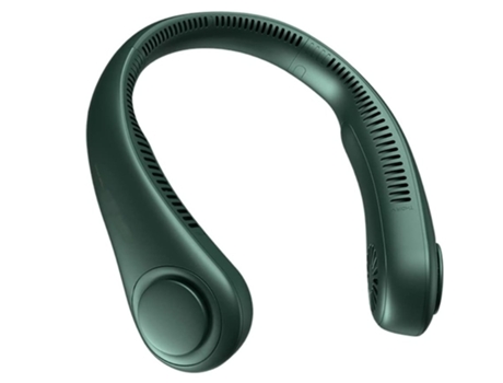 Ventilador de cuello Ventilador de uso personal Ventilador portátil sin aspas recargable de 3 velocidades Verde BISBISOUS