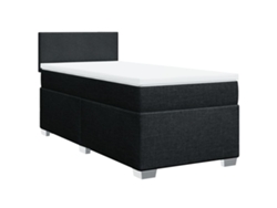 Maison Exclusive - Cama Box Spring Con Colchón Tela Negro 80x200 Cm