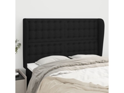 Cabecero con Alas de Tela 147x23x118/128 Cm Negro