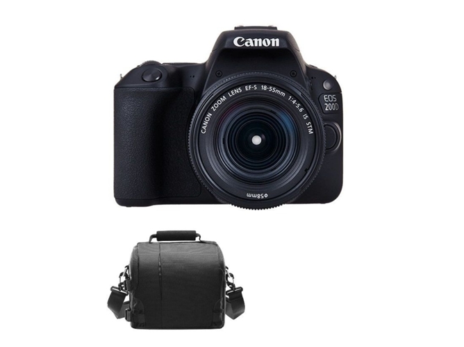 Kit Cámara Réflex CANON 200D EF-S 18-55mm F4-5.6 IS STM + Bolsa