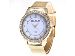 Reloj De Pulsera Unisex Con Cristales Piedras Cuarzo Correa Acero Inoxidable Zhoulianfa