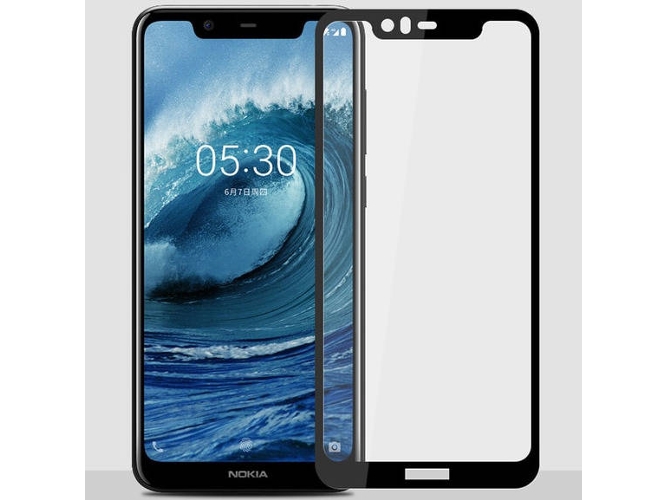 Protector de Cristal Templado Nokia X5 5D Full Cover Negro