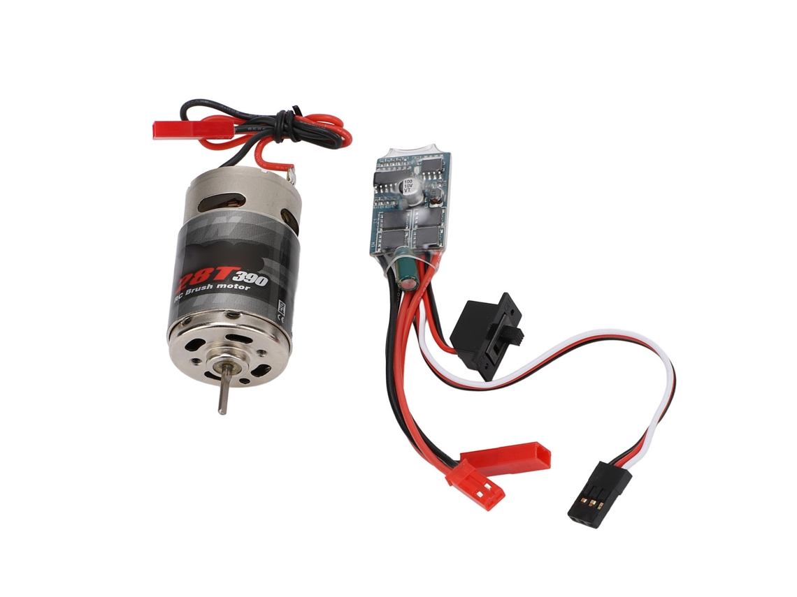 Kit De Motor Con Escobillas 390 Esc 30a Para Coche Rc 1/16 1/18 7.2v Alto Par, Funciones De Freno, Marcha Atrás