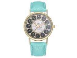 Reloj Analógico De Cuarzo De Mujer/hombre Con Correa De Pu Zhoulianfa (menta)