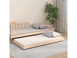 Estructura De Cama Sin Colchón Madera Maciza Pino 75x190 Cm