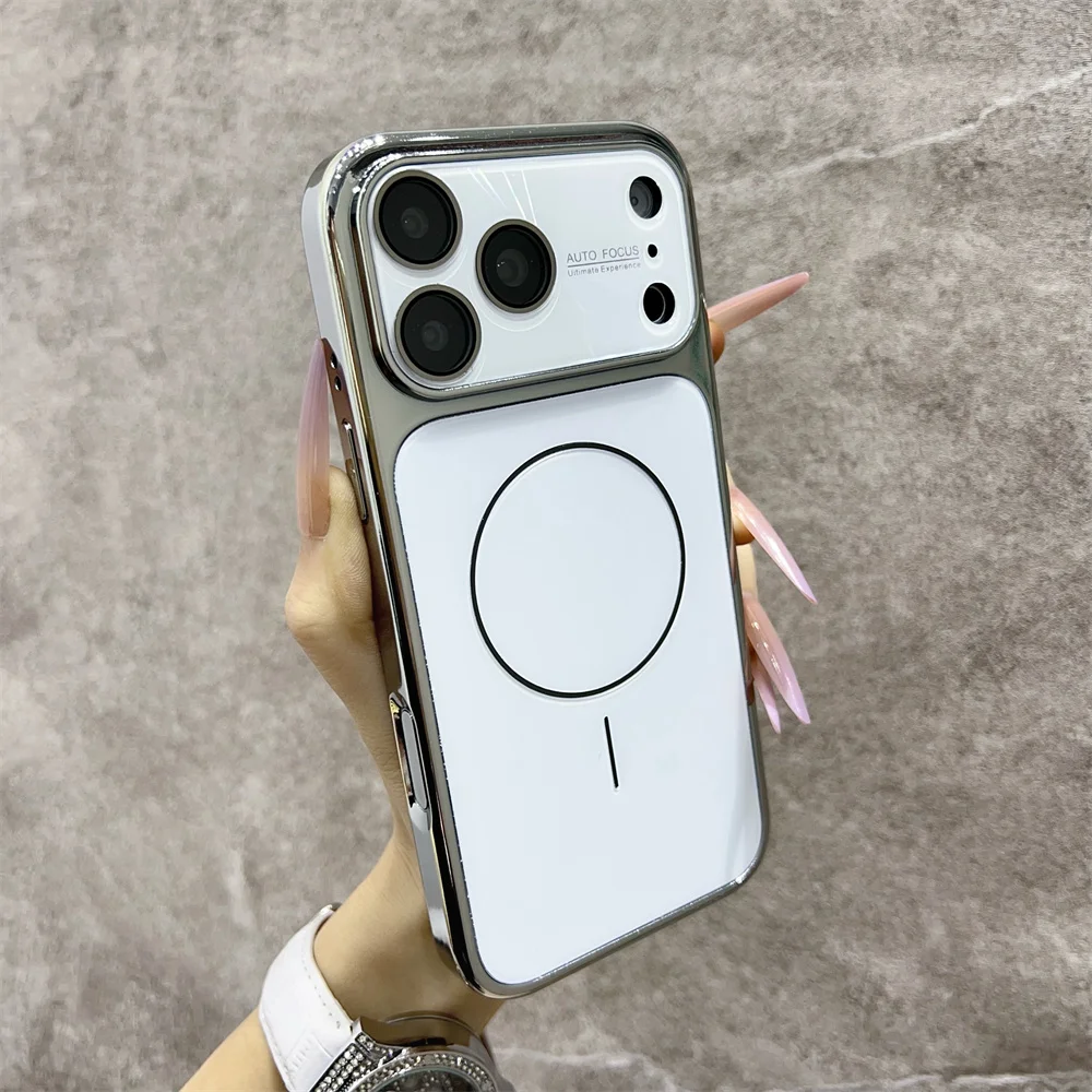(iphone 13 Pro, Blanco) Funda Protectora Magnética Magsafe Para La Cámara Del Iphone, A Prueba De Golpes Y Caídas.