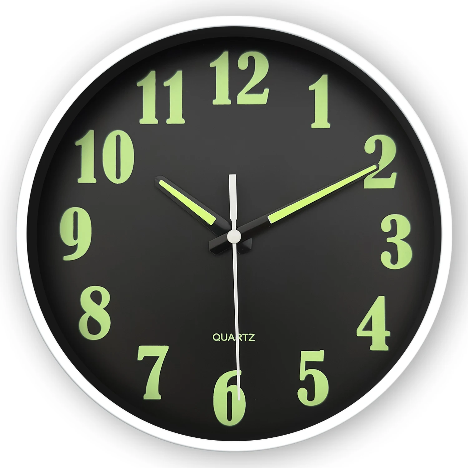 Reloj de pared minimalista y luminoso (10 pulgadas) con manecillas digitales luminosas, reloj de pared silencioso para el hogar.