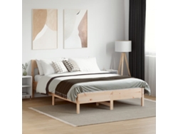 Estructura De Cama Sin Colchón Madera Maciza De Pino 160x200 Cm