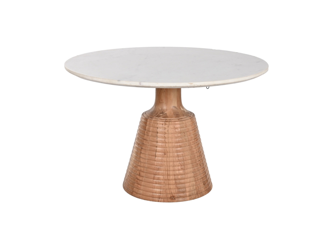Mesa de comedor de mármol blanco acacia Alexandra House Living (115x115x76cm)