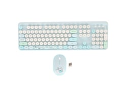 Baoj-2026novocombo Teclado E Mouse Sem Fio Com Teclas Redondas Retro