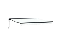 Toldo retráctil blanco de 400 x 300 cm, de tela y metal, MAISON EXCLUSIVE.