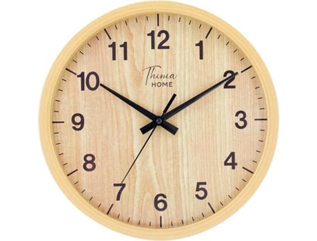 Reloj De Pared thinia home madera 30 cm ø30