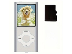 Mini reproductor MP3 Bluetooth de 18 pulgadas con grabadora de audio y 8 GB de memoria (plateado)