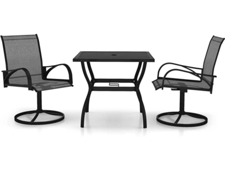 Conjunto 3 de comedor para jardín VIDAXL textilene y acero
