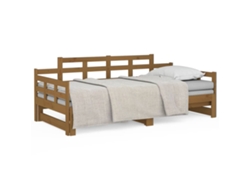 Maison Exclusive - Sofá Cama Extraíble Sin Colchón Marrón Miel 2x(90x190) Cm