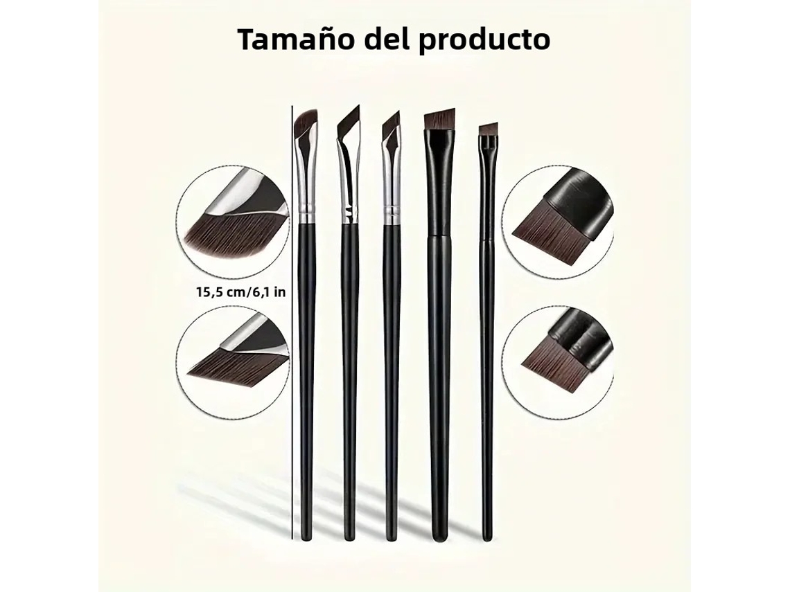 Set de brochas para delineador de ojos con hojas finas y anguladas para una aplicación precisa del maquillaje. MDUG