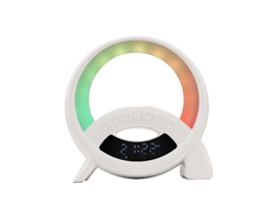 Lámpara Led De Ambiente Con Luz Nocturna, Altavoz Bluetooth, Cargador Inalámbrico De 15 W, Despertador Y Batería Integrada, Ideal Como Regal