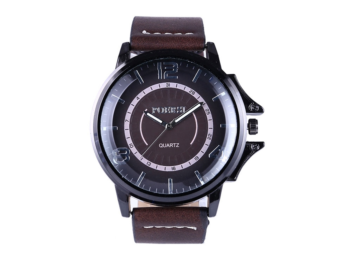 Reloj De Pulsera Informal De Cuero Para Hombre Con Movimiento De Cuarzo, Estilo Moderno.