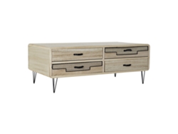 Mueble para TV en madera de paulownia natural y metal, 115x61x43cm ALEXANDRA HOUSE LIVING
