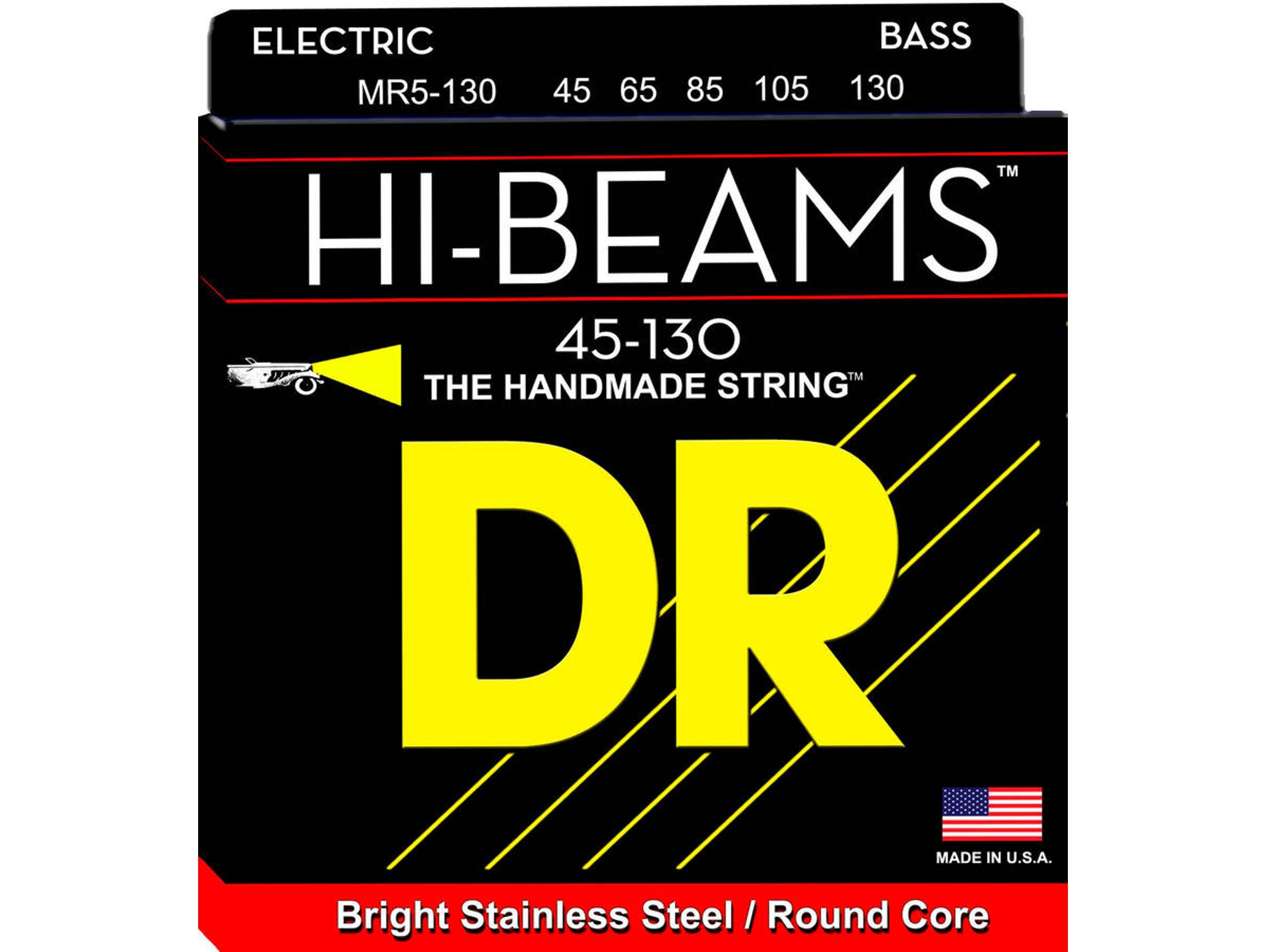 Juego de Cuerdas Bajo Eléctrico DR MR5-130 Hi-Beam (.045 - .065 - .085 - .0105 - .0130 - Acero Inoxidable)