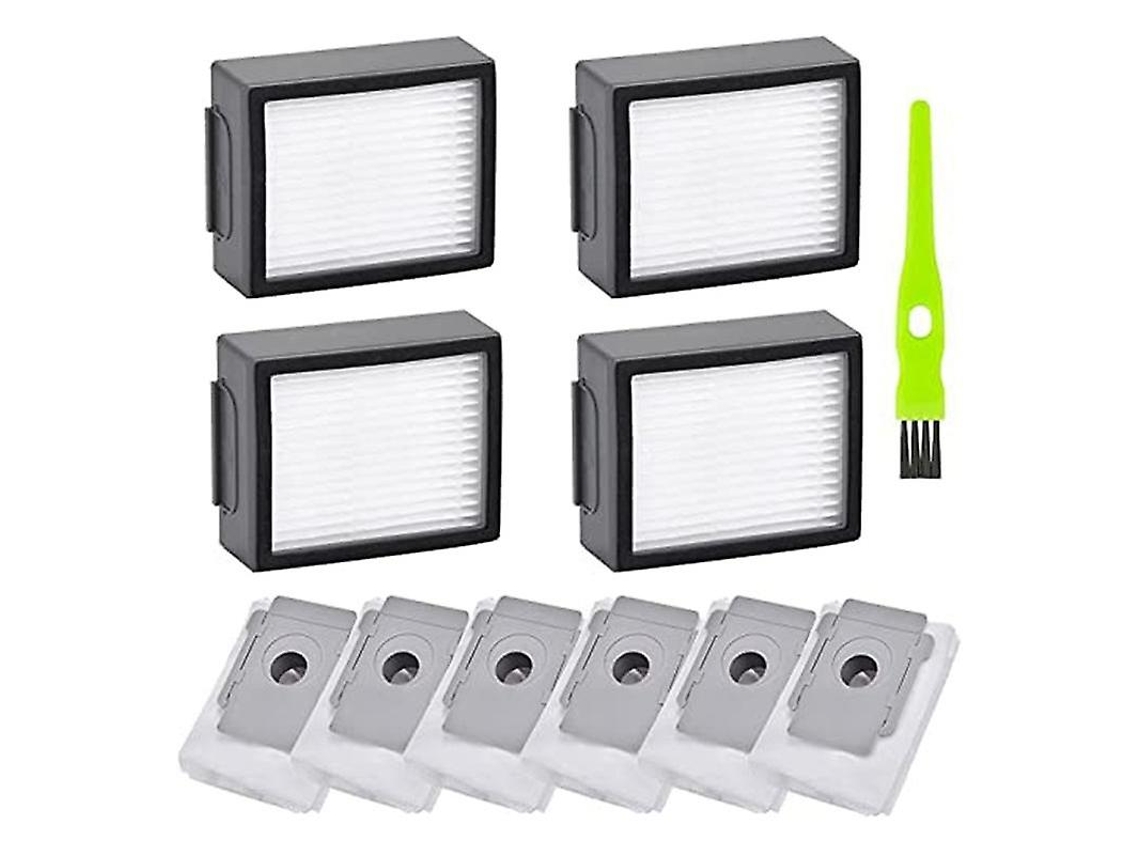 Pacote com 6 Sacos de Vácuo + 4 Filtros Hepa para Irobot Roomba I7 I7+ J7