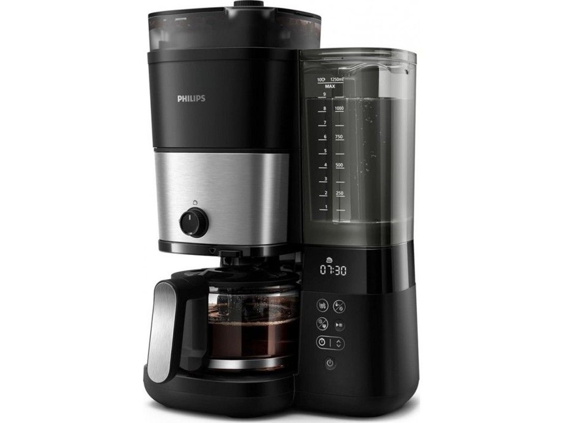 Cafetera de filtro todo en 1 Philips con molinillo cónico, 1,25 L, dosificación inteligente