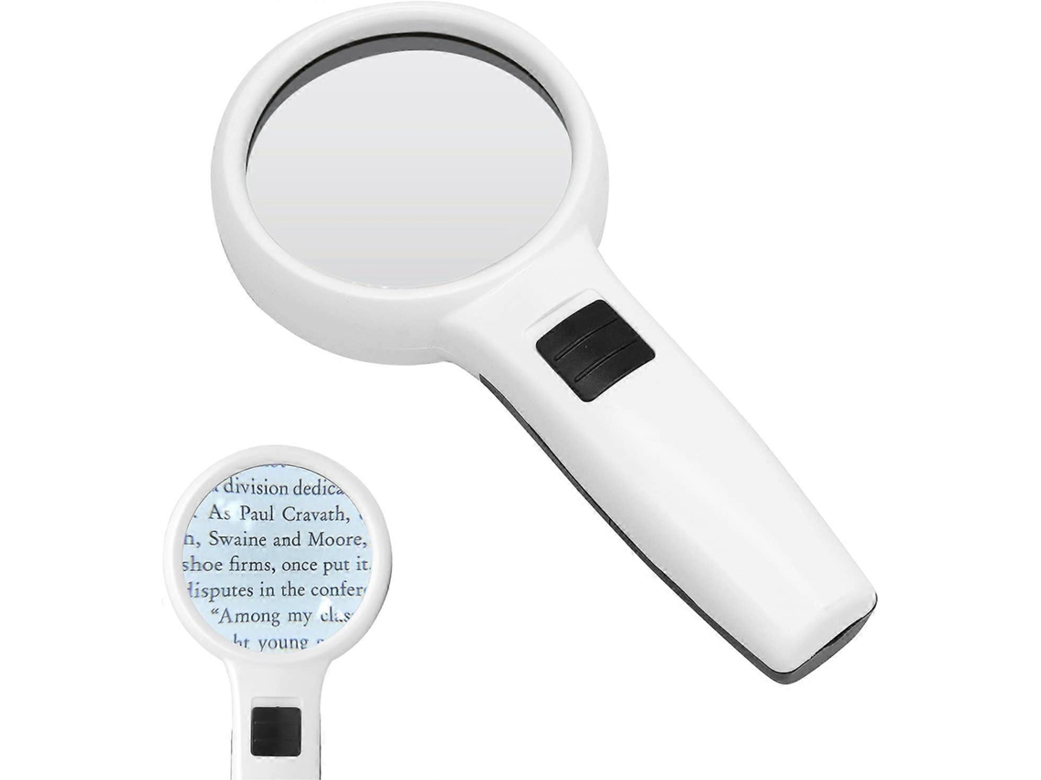 Lupa de 30 aumentos con 3 luces LED para la degeneración macular, lectura, personas mayores, soldadura, inspección y manejo de billetes.