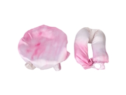 Rodillo Sin Calor De Satén Suave Portátil Para Rulos Tye Dye Para Casa Rosa Con Diadema