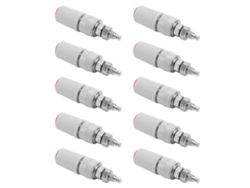 10pcs Tomada de Pino de Banana 4mm M5 Cobre Niquelado Fêmea para Equipamentos Eletrônicos Vermelho
