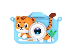 Cámara dual HD para niños con dibujos animados YUNZII (Cámara dual de alta definición Blue Tiger, tarjeta de memoria no incluida)