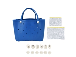 Bolsa De Playa Grande De Eva, Segura, Duradera, Multiusos, Diseño Con Orificio Redondo, Portátil, Azul.