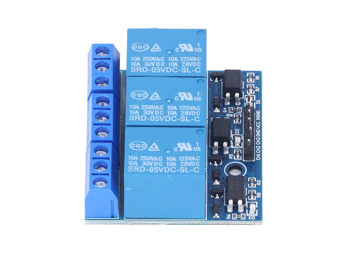 Yncm2026-módulo De Relé De 3 Canales Con Optoacoplador Aislado, Disparo De Nivel Alto/bajo, 5v (compatible Con 3.3v) 3v-7v