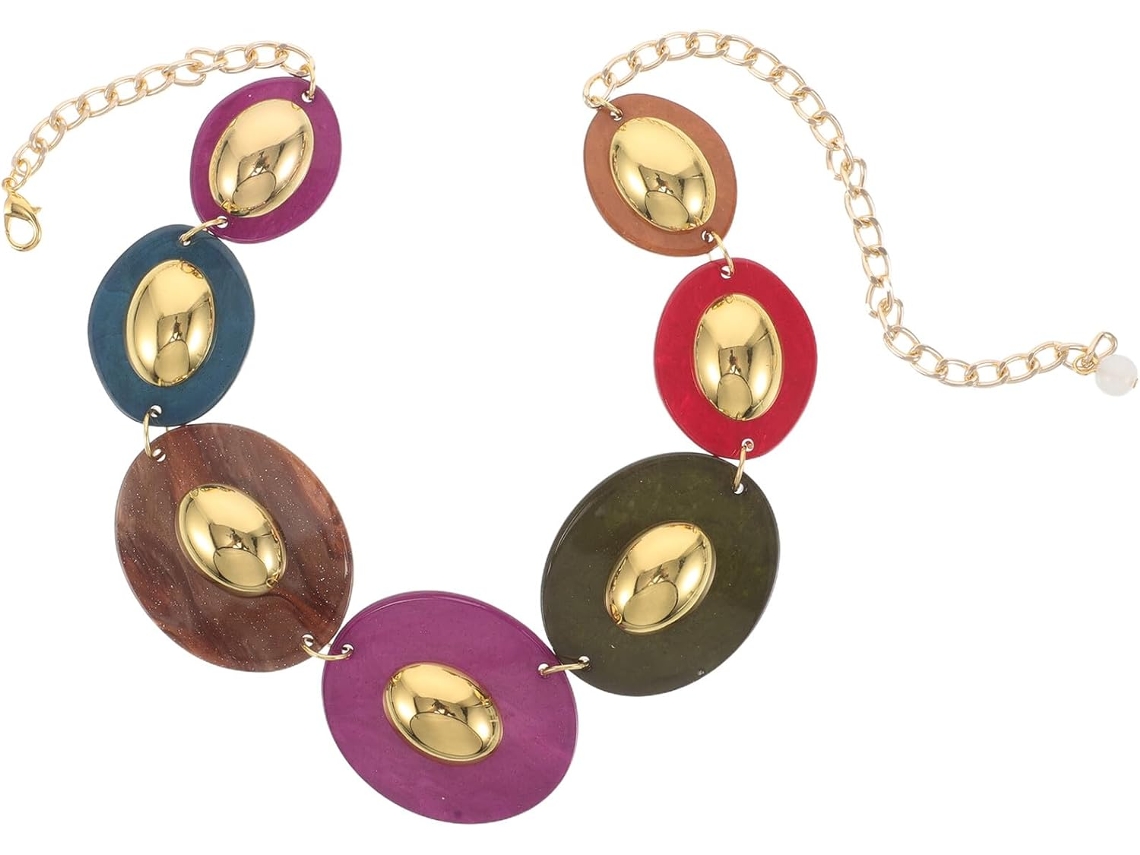 Colar Feminino Moderno Com Pingente Espiral Decorativo E Corrente Grossa Ajustável.