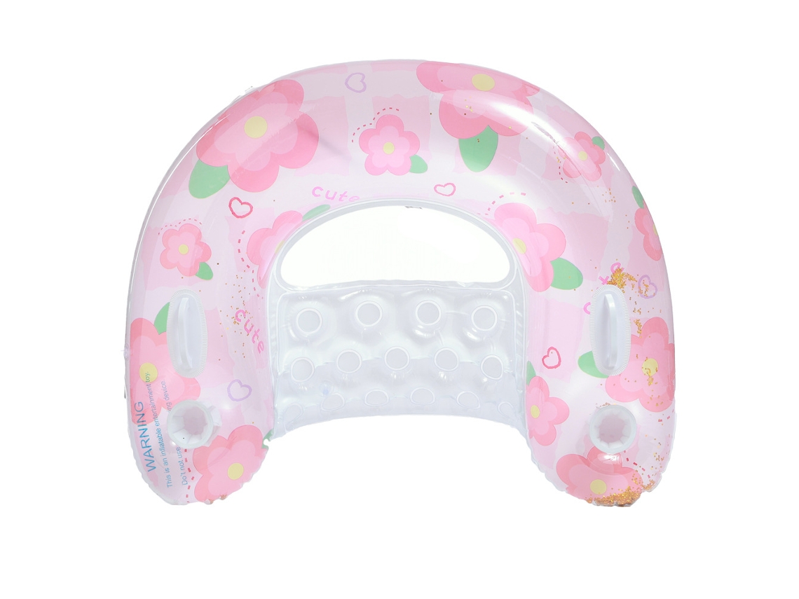 Silla Hinchable Para Piscina Con Portavasos Y Respaldo Juguete Para Fiestas En La Piscina Con Forma De Flor Rosa Siurn