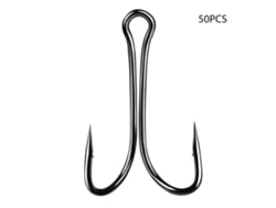 Danu26-50 Pcs Anzuelo De Pesca De Largo Caña Doble Kit Anzuelo De Rana Para Agua Salada Y Dulce