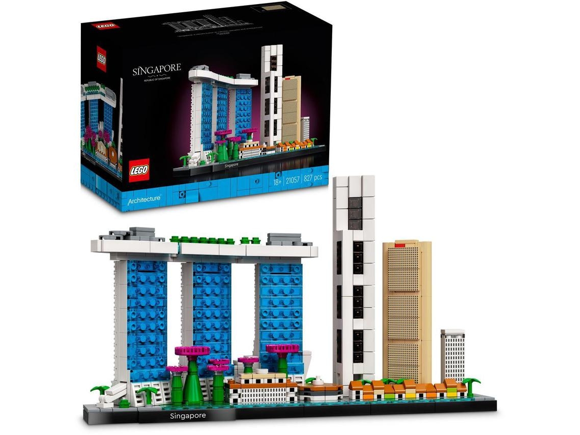 LEGO Architecture: Coleção Skyline: Singapura, Kit de Construção, Modelo de Exibir Colecionável para Adultos (827 peças)