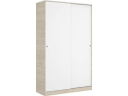 Armario 2 Puertas Corredera Plus 120 DKIT Slide (Natural/Blanco Brillo - 204x120x50 cm)