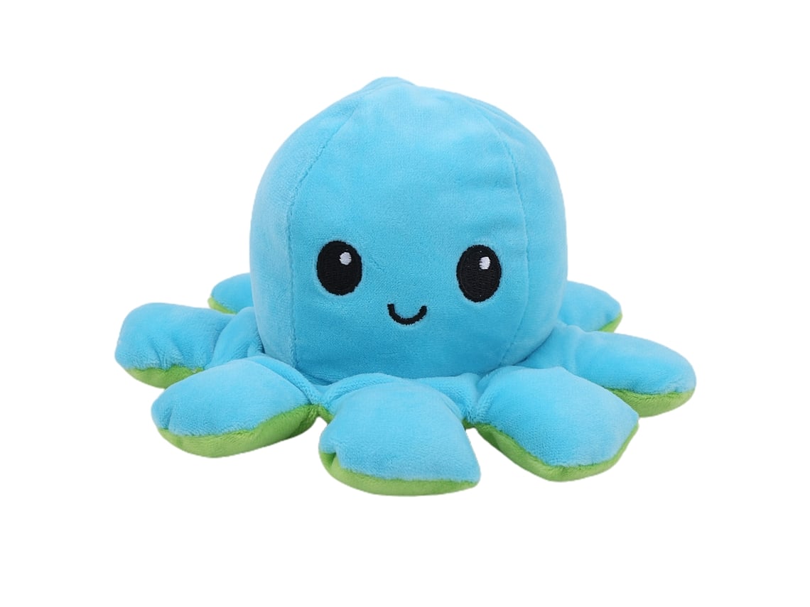 Ats-peluche Pulpo Reversible De Doble Cara Animal Lindo Juguete De Peluche Para Bebés Regalo Azul Claroverde Claro