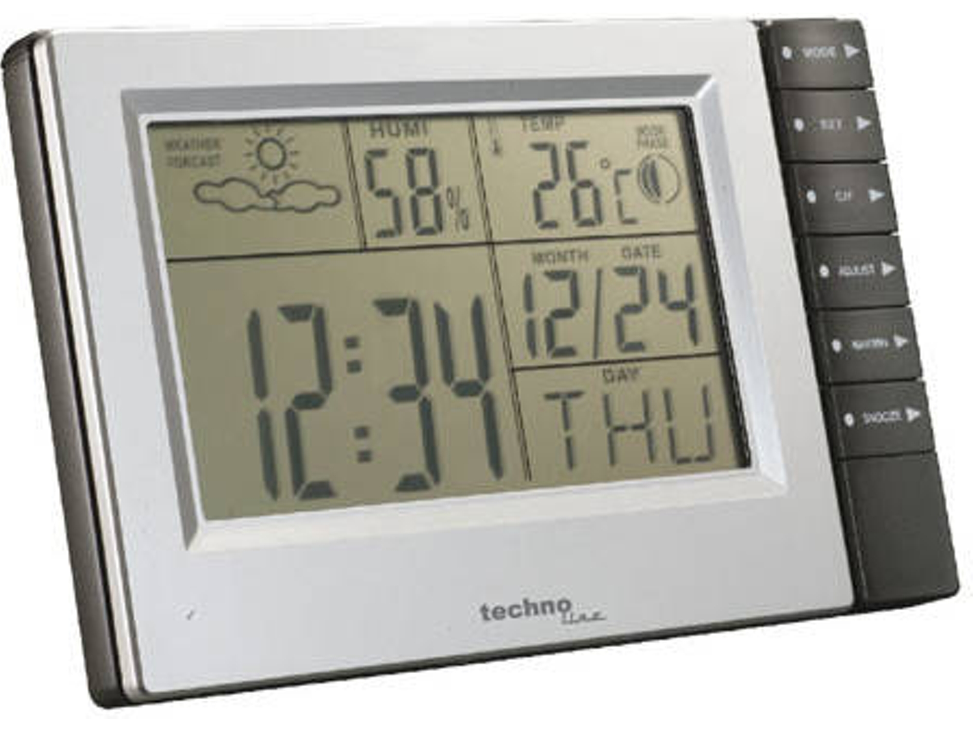 Estación meteorológica digital TECHNOLINE WS 9121  aluminio, negro